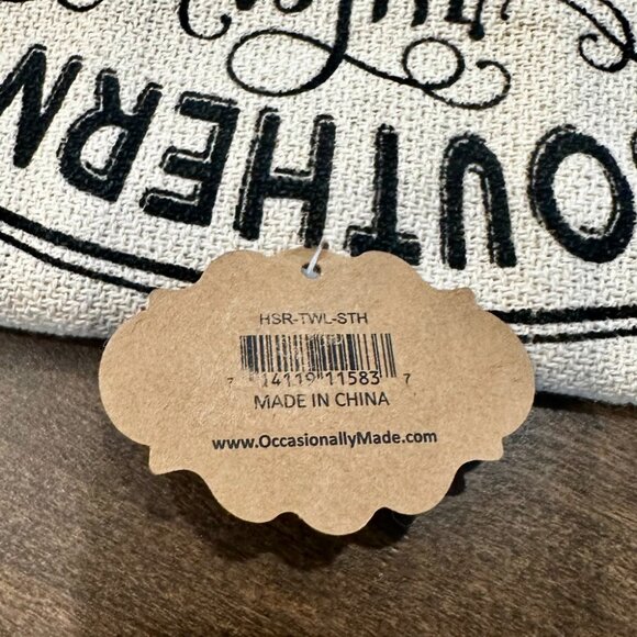 NWT Occasionally Made Southern Rules Kitchen Tea Towel - Tan & Black - Picture 4 of 4